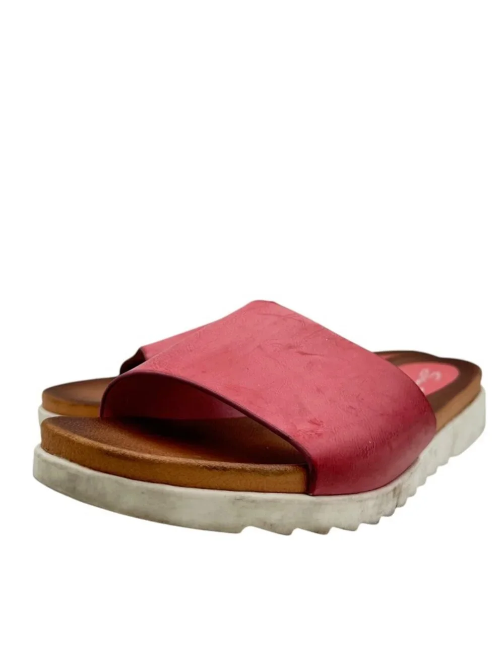 Seven7 Pearl Faux Leather Slide Sandals 11 Slip On Mule Flat Cushioned Casual